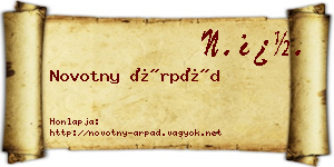 Novotny Árpád névjegykártya