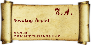 Novotny Árpád névjegykártya