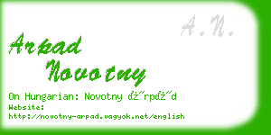 arpad novotny business card